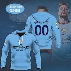 Manchester City Custom Name Number Home Jersey Pullover Hoodie MC5001